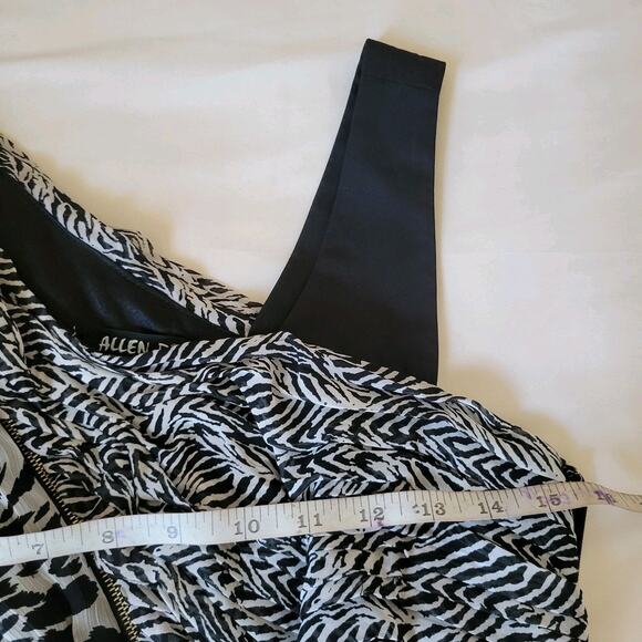 Allen B. 90s Leopard Zebra SIZE 6 Asymmetrical Wrap Dress Baddie sexy sirencore - Picture 9 of 11